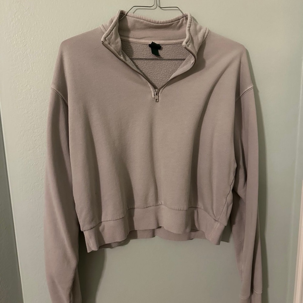 Cropped Half Zip Sweater